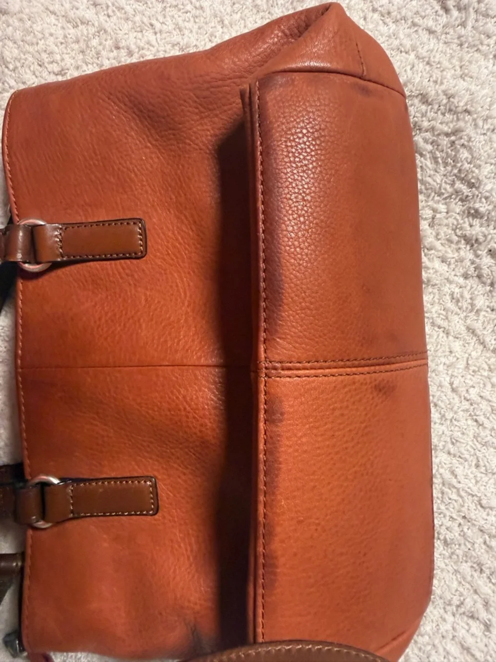 Vintage Fossil Leather Tote Handbag in Chestnut Brown - Classic Women's Bag - Picture 5 of 13